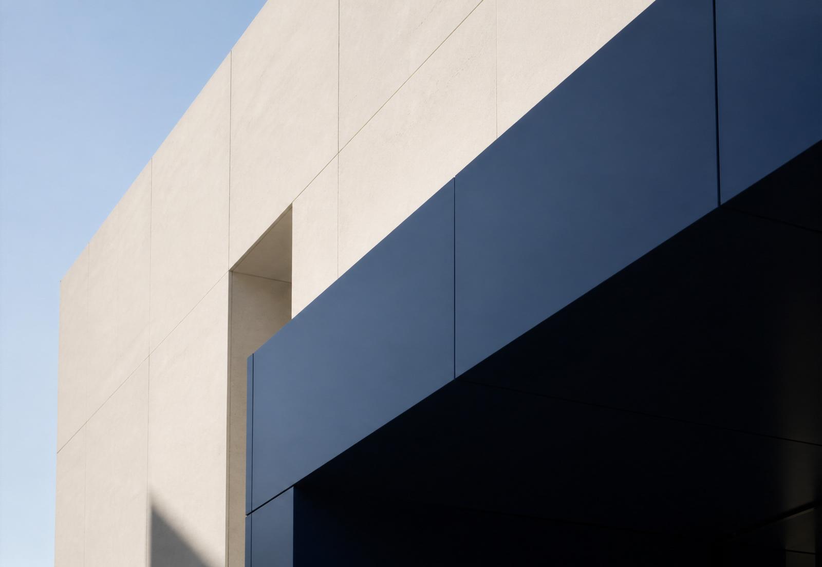 Architectural detail — clean lines of a modern corporate headquarters
